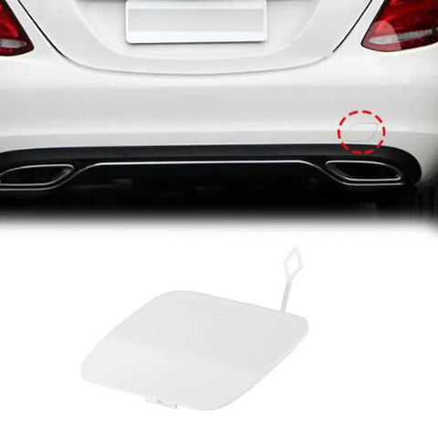 White Rear Bumper Tow Hook Eye Hole Cover Cap For Mercedes-Benz C300 2015-2020 C400 2015 C43 AMG 2017-2018 C450 AMG 2016 C63 AMG 2016-2018 Must Have Replacement Part With Easy Install OEM Style Shield on vehicle bumper