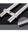 Heavy Duty Stainless Steel Door Handle Set With Adjustable Hole Spacing Modern Pull Push Bar For Sliding Doors Ideal For Bathroom Showers Kitchen Cabinets Wardrobes And Glass Doors 500mm Length, 304 stainless steel double-sided handle with adjustable spacing