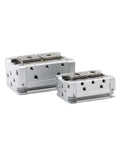 Heavy Duty Thin Finger Air Cylinder Actuator Built Like A Tank For Tight Bay Installations Delivers Dead Reliable Stroke Action And Quick Swap Mounting For Any Rig Or Assembly Line - aluminum actuator in two sizes.