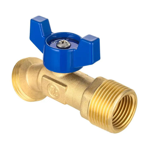 One Piece Three Quarter Inch Male NPT Inlet And Three Quarter Inch Male GHT Outlet Spigot With One Quarter Turn Valve For Quick On Off Outdoor Water Connection Sillcock Hose Bibb Connector Garden Hose GHT Outlet, brass valve