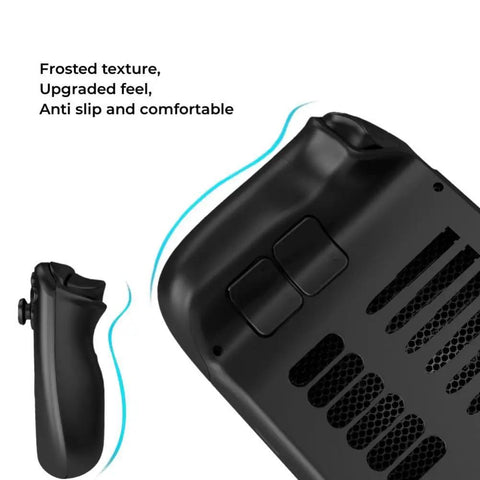 Premium Beefed Up Replacement Back Plate Shell Cover for Steam Deck and Steam Deck OLED, black with cooling vent, textured grip