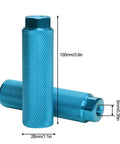 Two Pack Aluminum Alloy Bike Pegs Anti Skid For Three Eighth Inch Axles BMX Mountain Bikes Set For Street Stunts And Flatland Tricks Durable Lightweight Ride Ready Accessory, blue color