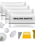 Waterproof Sealant Mastic For Wall Holes And Cracks, No Mess Quick Mending Sealing Clay To Patch Drains And AC Holes, Cement Crack Filler That Sticks Smooth, 4 Pack