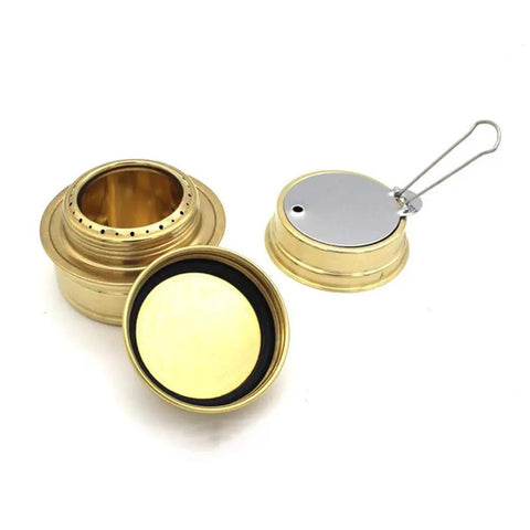 Ultralight Outdoor Mini Alcohol Stove Burner And Compact Cook Set For Camping Hiking Backpacking And Picnics 145g aluminum brass