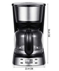Fuel Your Daily Grind With This Fully Automatic Coffee Maker And Espresso Machine Featuring An Integrated Bean To Cup Grinder Programmable One Touch Drip System For Home with glass carafe and digital display.