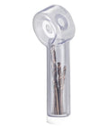 Heavy Duty Drill Dust Catcher Plus Saw Bit Attachment For Zero Hassle Workshop Cleanup drill bit holder with clear casing.