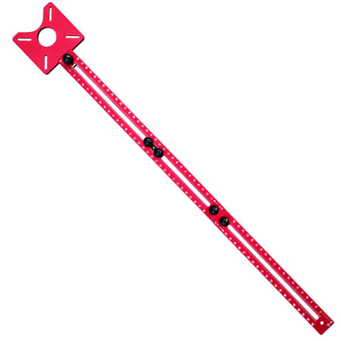 3 In 1 Router Milling Grooves Bracket Guide And Cutting Jig in red aluminum for precise cabinet hardware work.