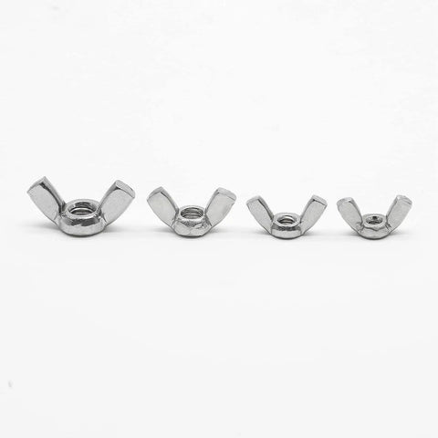 20 Pack M5 Stainless Steel Wing Nuts For Hardware Projects, Rust Resistant Butterfly Nuts displayed in a row