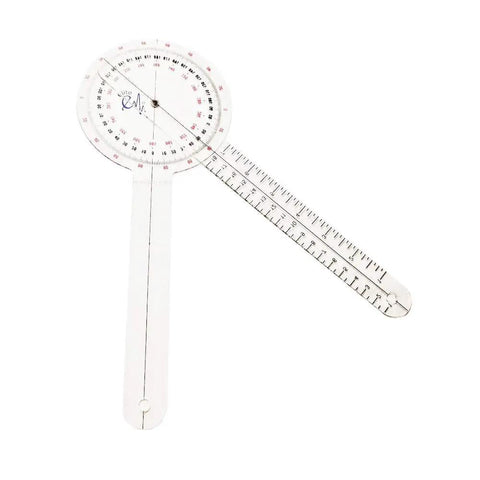 Three Piece Goniometer Set With 12 Inch, 8 Inch, And 6 Inch Plastic Goniometers Plus Handy Carrying Case For Precise Joint Range Of Motion Measurements And Rehab Workouts, clear plastic goniometer