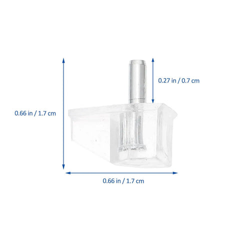 Close-up of 20 Pack 3mm Shelf Pegs For Cabinets And Shelves Smooth Burr Free Plastic Shelf Supports with measurements