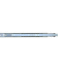 Side view of 22 inch ball bearing drawer slides full extension with zinc plated stamped steel build, heavy duty support up to 100 pounds.