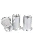 Solid Flat Head Threaded Insert Nuts Assorted Screw Rivet Pack Range M3 To M10 Durable Zinc Plated Steel with knurled body