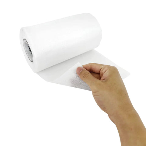 Fiberglass Cloth Tape For Repairs And Reinforcement, 6 Oz, 8 Inch Wide By 50 Yards, hand holding white roll