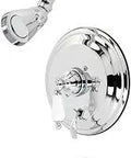 Polished Chrome No-Fuss Single-Handle 3-Hole Wall Mount Tub And Shower Faucet with 2-1/4 inch showerhead and 5 inch tub spout