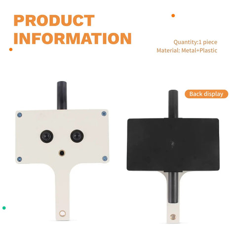 Heavy Duty Multifunctional Wire Puller Handheld Tugger Tool Perfect For Electricians Needing Smooth Cable Feeding In Narrow Spaces, Pipes And Underground Areas To Save Time On Residential Or Commercial Jobs. Front and back view of metal and plastic tool.
