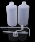 Two Pack 250ml Squeeze Wash Bottles, Narrow Mouth Plastic Safety Bottles For Medical And Plant Care, Lightweight LDPE With Measurement Scales For Cleaning, Watering Tools, Succulent Care, with two angled tips