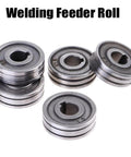 MIG/MAG welding feed roller set (4 pcs), knurled steel drive wheels for 0.6–1.0 mm welding wire.