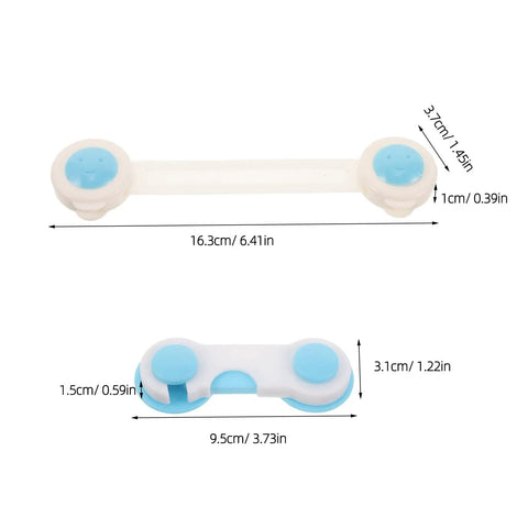 Adhesive Baby Proof Cabinet Locks For Cabinets Drawers Fridges And More No Drill Installation showing size dimensions