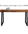 Heavy Duty Industrial Table Legs Set Of 2 In Trapezoid Shape 28 Inch Tall Solid Steel With Matte Finish under wooden tabletop