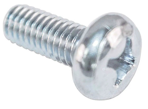 Heavy Duty M6 Cage Nut And Screw Assortment Including Plastic Washers For Server Rack And Networking Cabinet Installation 100 Count Square mount carbon steel screw close-up.