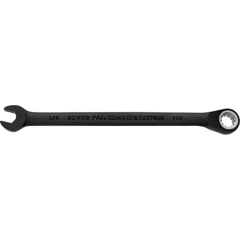 Reverse Ratcheting Combo Spline Wrench One Quarter Inch For Stubborn Fasteners With TorquePlus box ends displayed on white background