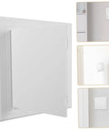 Heavy Duty Abs Access Panel For Drywall Ceilings showing open white panel, ideal for plumbing and HVAC concealment.