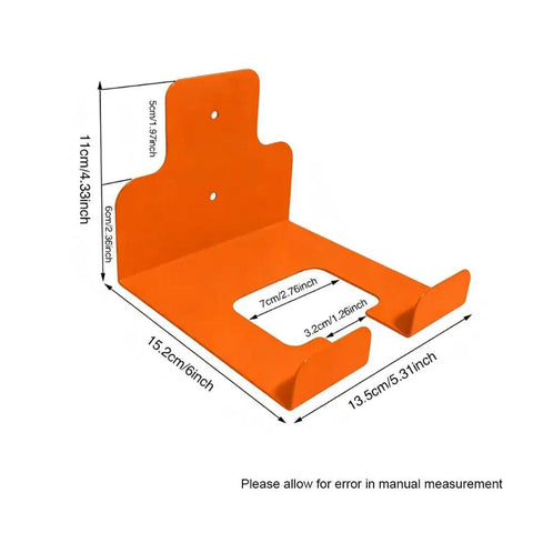 Sturdy Iron Tool Organizer With Anti Scratch Cradle dimensions in orange finish, rust resistant for handheld tools
