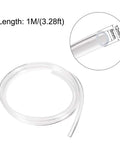 Coiled 12mm OD 8mm ID PU pneumatic air tubing 1 meter transparent flexible hose shown with size diagram
