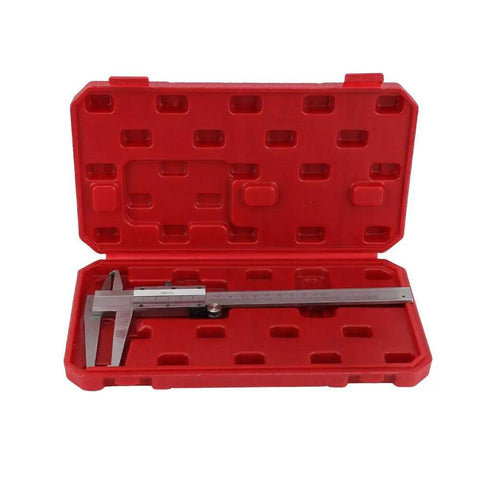 Inner Vernier Caliper 9 To 150 mm Range For Inner Hole Measurement in red carrying case