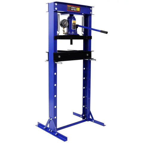 20 Ton Hydraulic Shop Press With Gauge For Bending And Straightening, Pressing Bearings, Bushings, U Joints, Ball Joints And Pulleys On Heavy Duty Metal Projects, Solid Steel Frame For Longevity And Consistent Performance