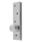 Side view of 4 Inch Offset Axes Rotating Hinge 360 Degree Door Pivot Hinge Concealed Up Down Shaft Stainless Steel Brushed Nickel Finish