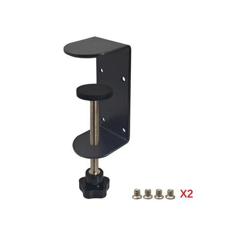 Heavy Duty 3 Inch C Clamp 2 Pack With Four Hole Back, Adjustable Desk Clamps for woodworking and metalworking with screws