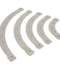 Dead Nuts Precision Slick Curve Router Jig Template Kit Featuring Five Radius Guides R100 To R300, curved metal jigs for woodworking.