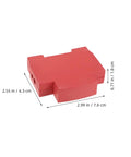 Four Pack Snazzy Snap In Fire Extinguisher Guards For Aerosol Suppressors No Sweat Sticker Shields in red, measuring 2.99 x 2.55 x 0.71 inches.