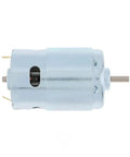 895 High Torque DC Motor Equipped With Dual Ball Bearings Running On 12V Or 24V Pulling 3000 To 6000 Rpm side view of motor with metal casing