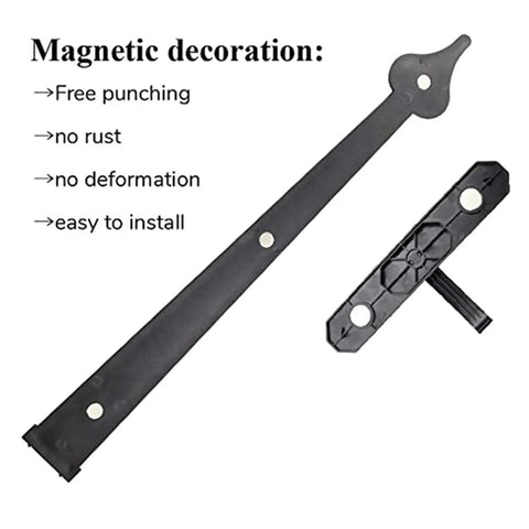 Heavy Duty Magnetic Garage Door Hardware Kit 6 Piece Steel Set With Zero Slap Close And Smooth Damping Slick Finish parts showing magnetic installation process.