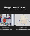 Usage instructions for Heat Activated Auto Fire Extinguisher Sticker For Car Engine And Electric Battery Bay with connection options.