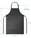 2 Pack Waterproof Rubber Vinyl Aprons For Men Heavy Duty Kitchen And Grilling Aprons Extra Long 40 Inch Bib Aprons With Adjustable Neck Strap Chemical Resistant Ideal For Dishwashing Lab Butchering Cooking Black showing full apron layout with dimensions and adjustable neck strap.