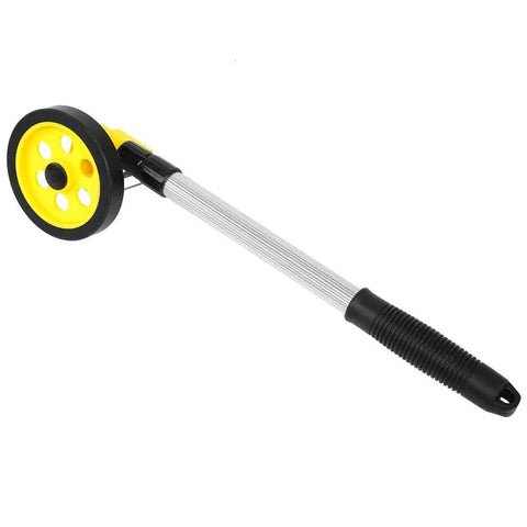 FTVOGUE Measuring Wheel, Aluminum Distance Measuring Wheel 4.2in with black and yellow wheel and telescopic handle for measuring tasks.