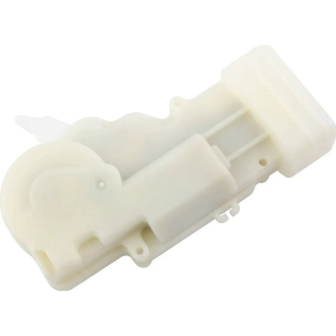 Upgrade Your Ride With This Heavy Duty Rear Left Door Lock Actuator Latch Tailored Specifically For Lexus GS300 Models From 1998 To 2005 And Toyota Prius Years 2001 To 2003 Ensures A Plug And Play Bolt-On Installation That Gets You Back On The Road. White plastic door lock actuator latch for Lexus GS300 and Toyota Prius, angled view