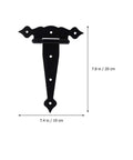 Three Pack T Shape Rustproof Iron Light Duty Shed Hinge For Doors And Gates Sturdy Do It All Strap Hinge With 8 Hole Mount Quiet Operation Corrosion Resistant Easy Install Ideal For Home Sheds Gates Hotels And Clubs 20x15x3 cm showing one hinge with dimensions