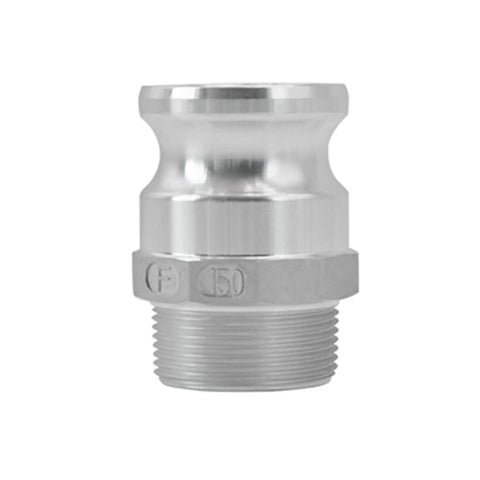Beefy Aluminum Cam Lock Hose Fittings 1 Inch Plug To NPT Male Global Type Cam And Groove Quick Disconnect Pack Of 2 With 2 Camlock Gasket Fittings White For Industrial Fluid Transfers, 1 inch aluminum fitting