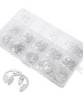Heavy Duty Stainless Steel Retaining Ring Set With E Shaped Clips 400 Piece Assortment For Automotive Machinery And DIY Projects Rust Resistant Clip Rings Kit in box