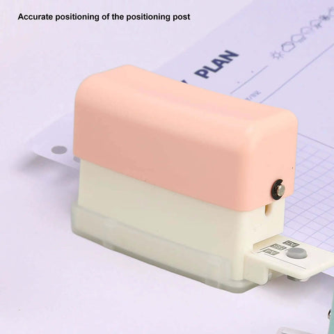 Portable 6 Hole Punch Adjustable Metal Handy Hole Puncher With Chip Tray And Positioning Pillar for planners and A4 paper