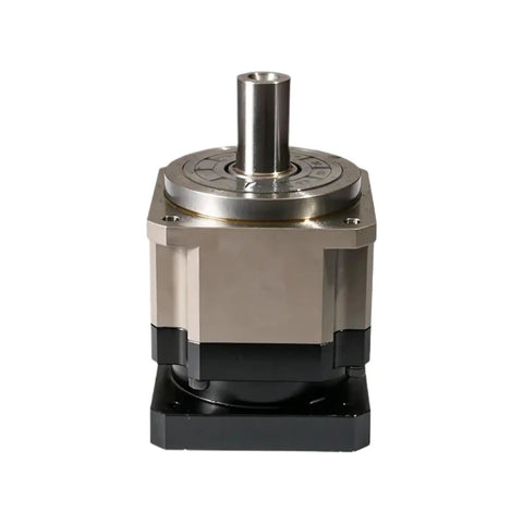 Next Level Helical Gear Planetary Reducer For Servo Motor And Stepper Setup built tough industrial gearbox featuring a silver and black design.