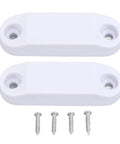 Magnetic Door Catch for RVs and Trailers, strong magnetic closure latch for cargo doors and cabinets, white plastic, screws included