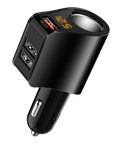 Straight Fire 3 Usb Car Charger Adapter Fast Charging Cigarette Lighter Plug In with dual ports and LED display.
