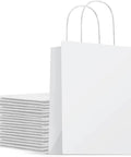 Bulk Kraft Paper Bags With Handles 50 Pieces 26x12x31 Cm Takeout Coffee Grocery Shopping Bags Grab And Go Ready Durable Brown