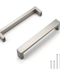 10 Pack Brushed Nickel Dresser Handles And Cabinet Pulls For Kitchen Cabinets, 5 Inch Hole Center, stainless steel, screws included