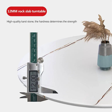 12MM rock slab measurement on Heavy Duty Kitchen Lazy Susan Turntable with Glass Rotating Tray and Aluminum Swivel Base